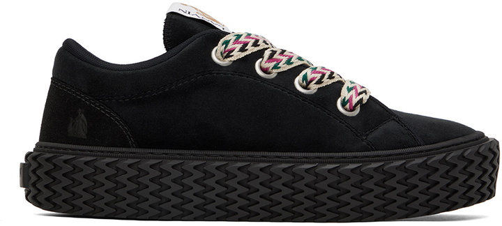 Photo: Lanvin Black Velvet Curbies Sneakers