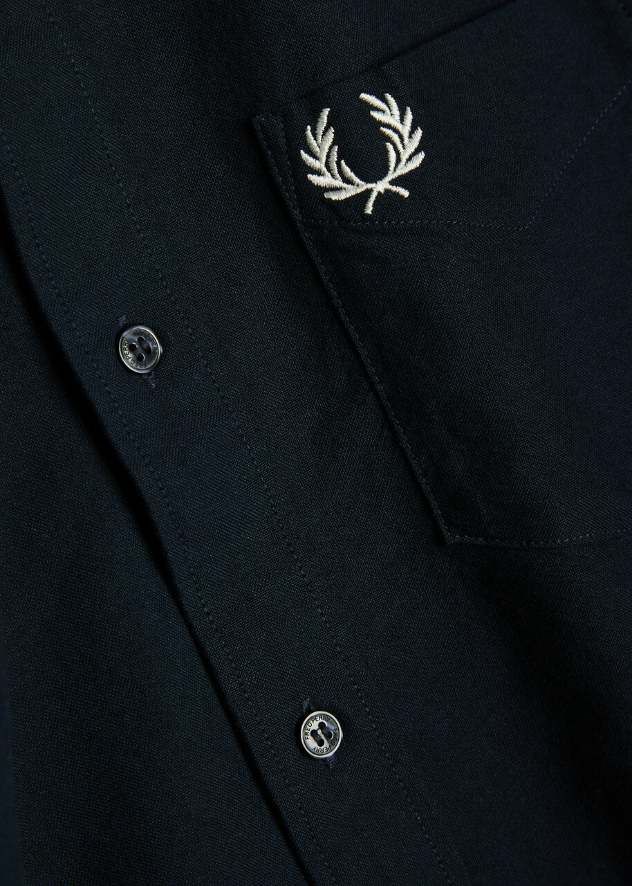 Fred Perry Oxford Logo-embroidered Cotton Shirt Navy