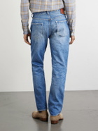 FULLCOUNT - Dartford 1341-1101 Straight-Leg Distressed Selvedge Jeans - Blue