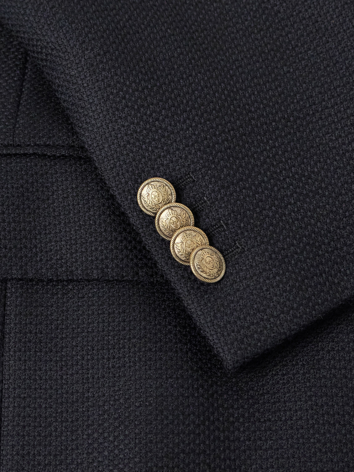 Caruso - Aida Double-Breasted Wool-Basketweave Blazer - Blue
