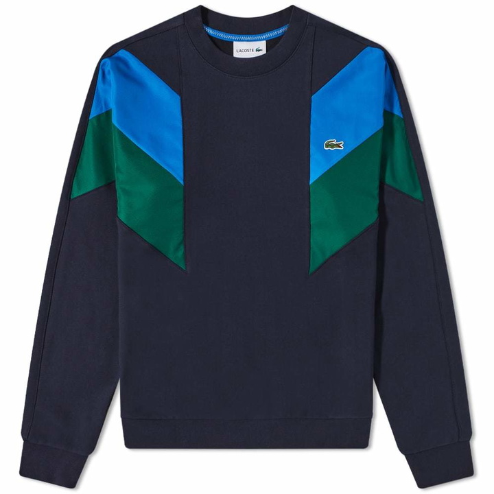 Photo: Lacoste Chevron Colour Block Crew Sweat