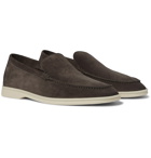 Loro Piana - Summer Walk Suede Loafers - Gray