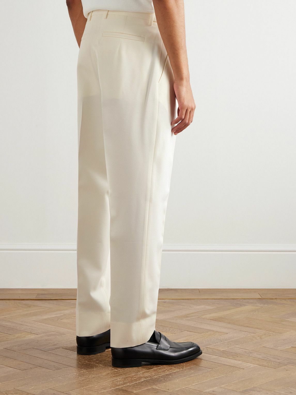 Zegna - Straight-Leg Cotton and Wool-Blend Trousers - White