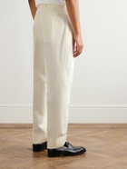 Zegna - Straight-Leg Cotton and Wool-Blend Trousers - White