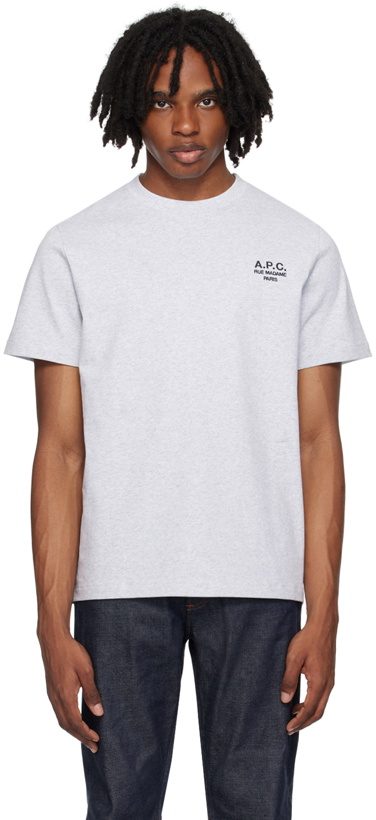 Photo: A.P.C. Gray Embroidered T-Shirt