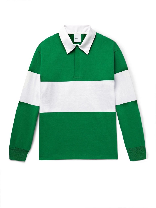 Photo: ADSUM - Striped Cotton-Jersey Half-Zip Rugby Shirt - White