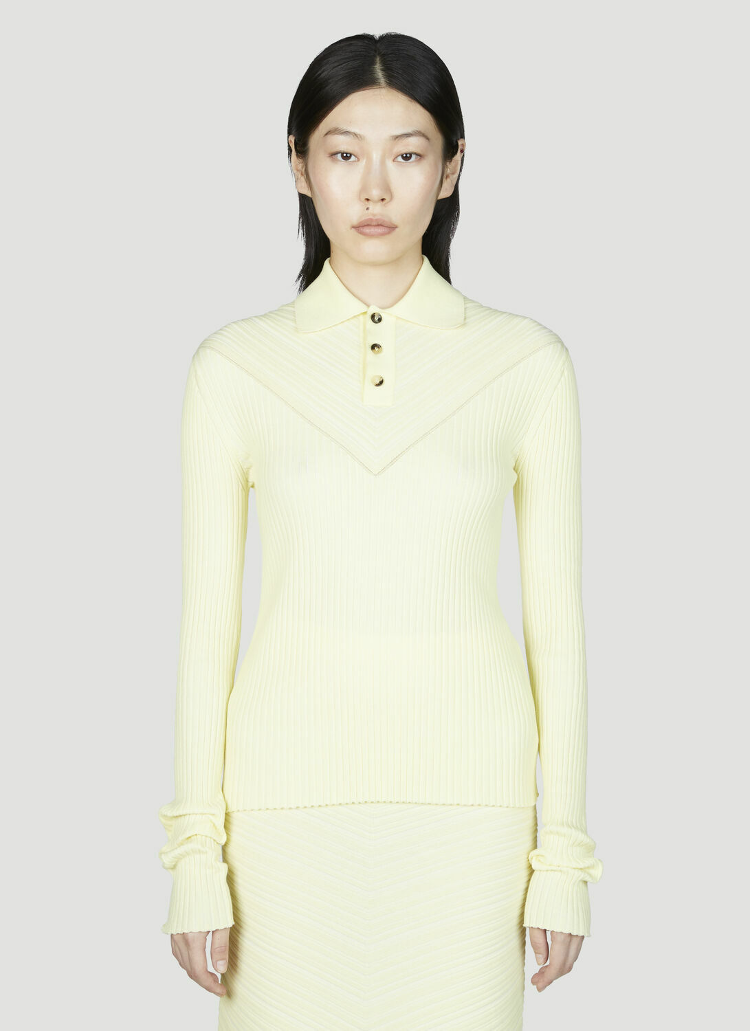 Bottega Veneta Long Sleeve Rib Top