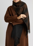 Vince Shadow Plaid Cashmere Scarf - Brown - One Size