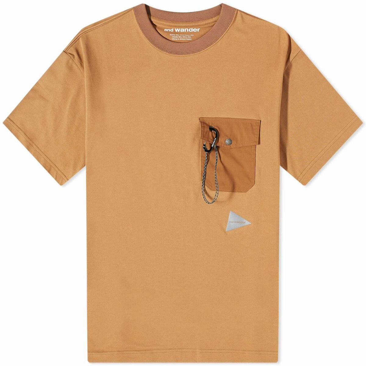 And Wander Men's Pocket T-Shirt in Beige and Wander