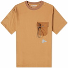 And Wander Men's Pocket T-Shirt in Beige