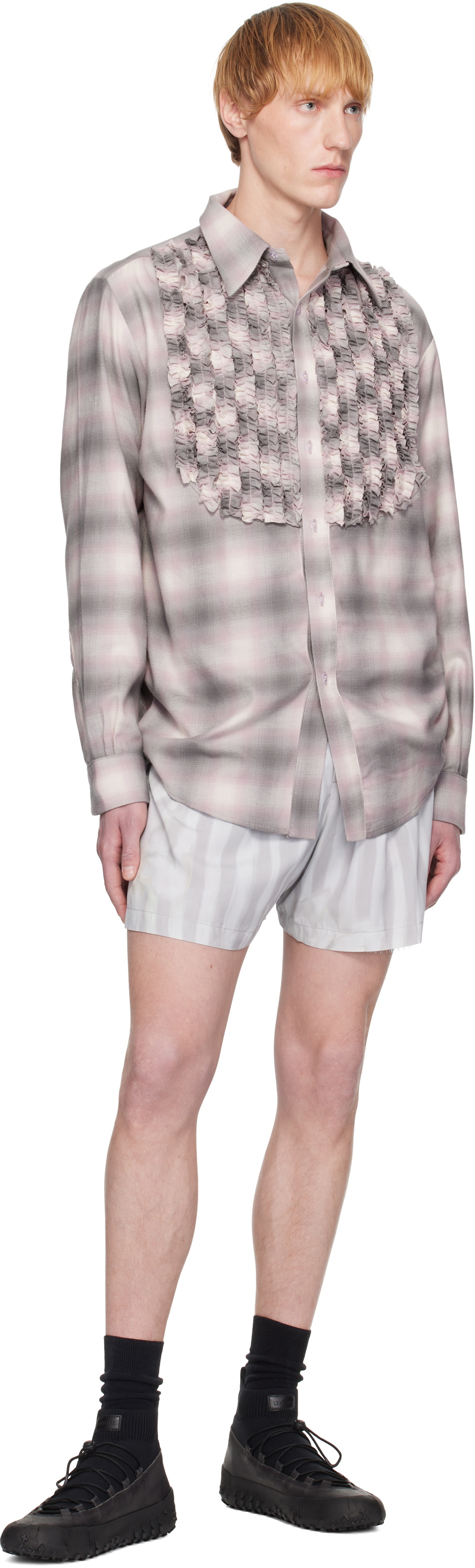 Collina Strada Blue Flower Stripe Odeon Boxer Shorts