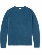 ATON - Garment-Dyed Brushed-Cashmere Sweater - Blue