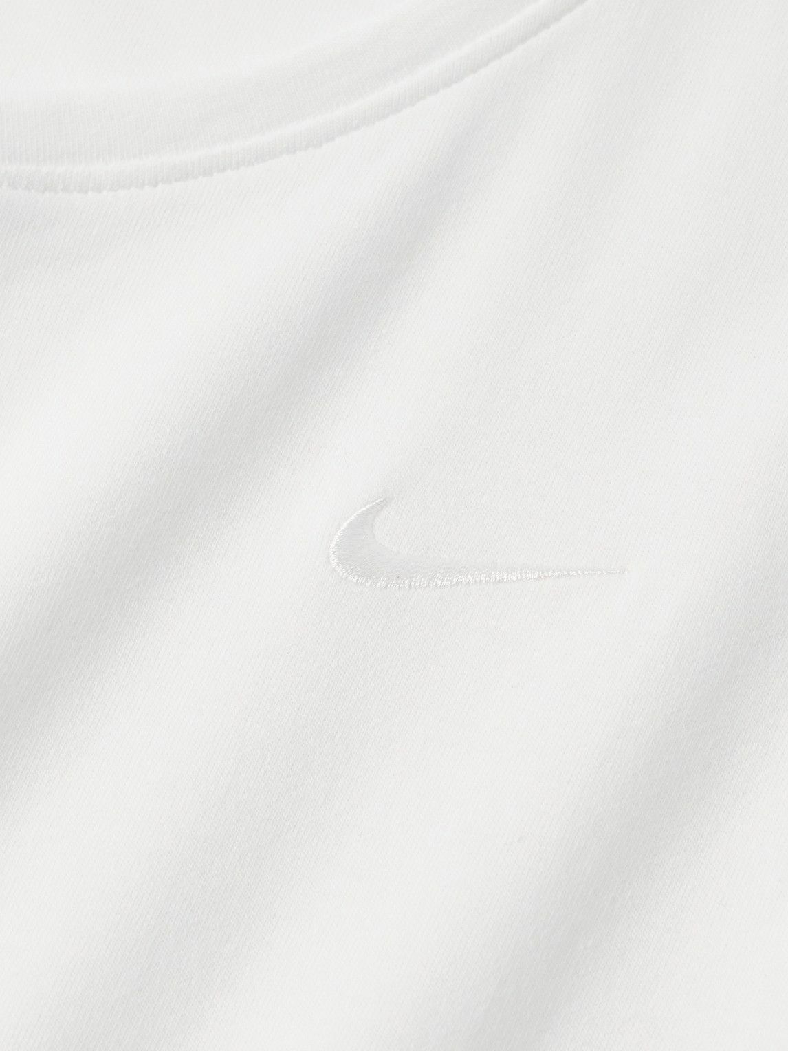 Nike Training - Primary Logo-Embroidered Cotton-Blend Dri-FIT Tank Top - White