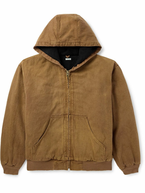 Photo: A.PRESSE - Cotton, Hemp and Silk-Blend Canvas Hooded Jacket - Brown