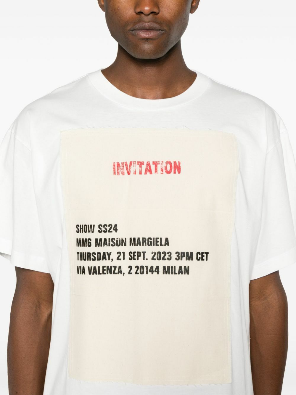 【関税&送料込】Mm6 Maison Margiela Ivory Cotton T-Shirt MM6 Maison Margiela Cotton Printed T-Shirt | Harrods UK