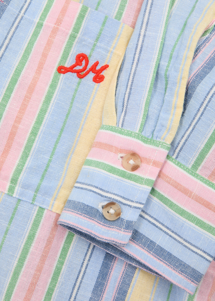 Damson Madder Skyla Striped Cotton-blend Shirt Multicoloured