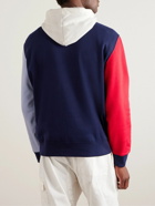 Polo Ralph Lauren - Logo-Embroidered Colour-Block Cotton-Blend Jersey Sweatshirt - Blue