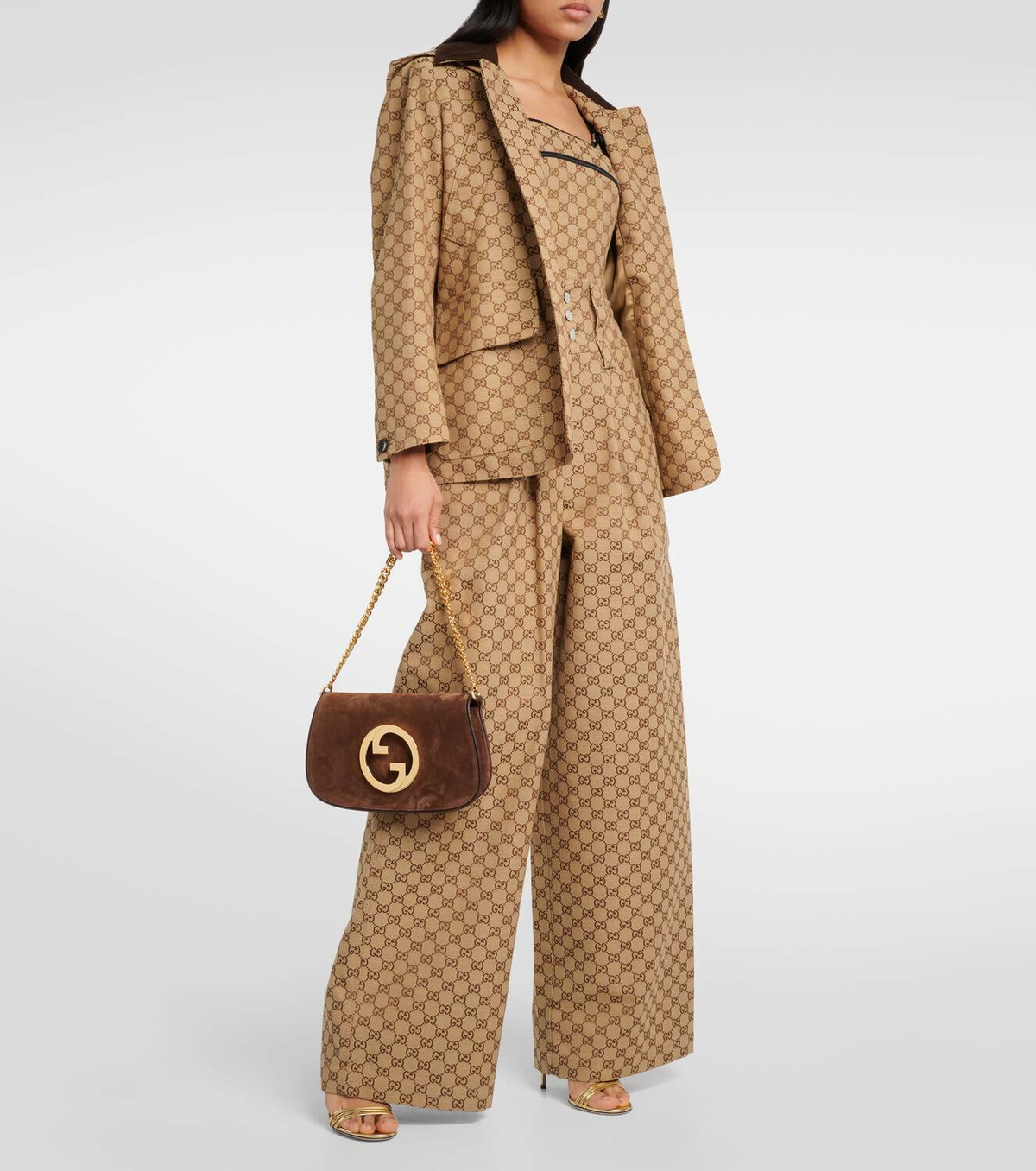 ショルダーバッグ・ポシェット Gucci Gucci Blondie Small Shoulder Bag In Suede GUCCI Blondie leather and suede shoulder bag | NET-A-PORTER
