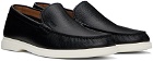 BOSS Black Tumbled-Leather Loafers