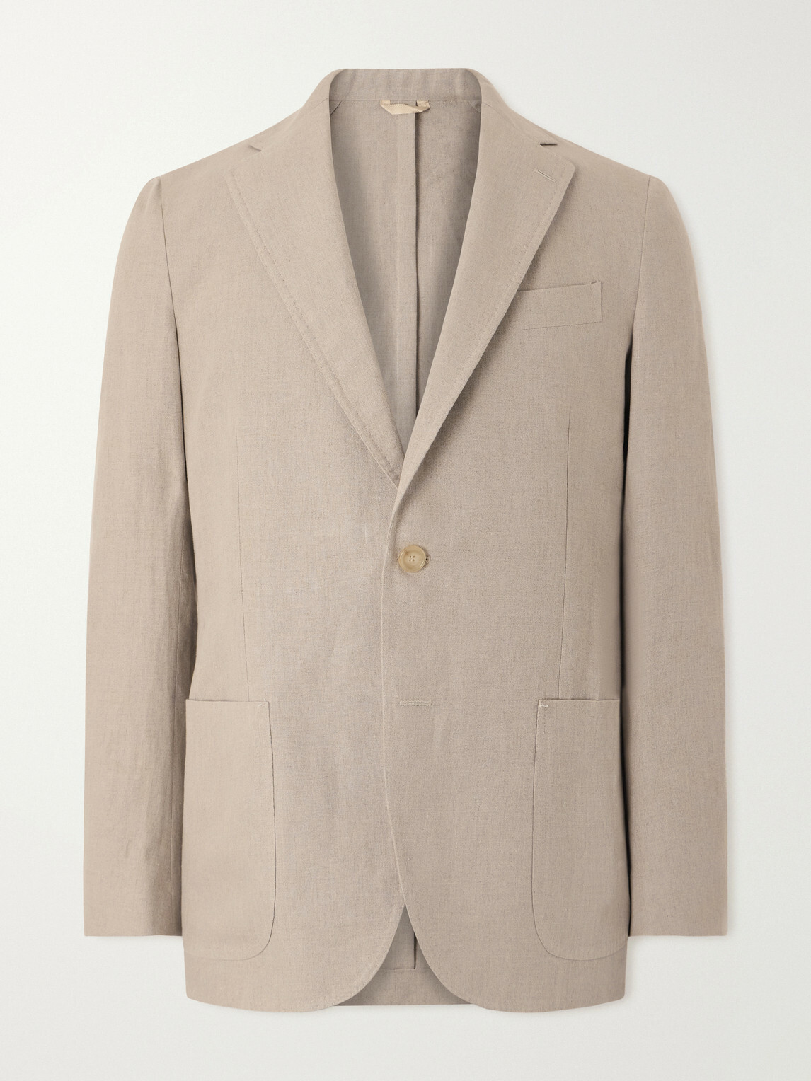 De Petrillo - Linen Single-Breasted Blazer - Neutrals