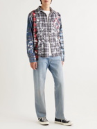 Needles - Paint-Splattered Patchwork Checked Cotton-Flannel Shirt