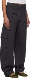 GANNI Gray Heavy Fleece Cargo Lounge Pants
