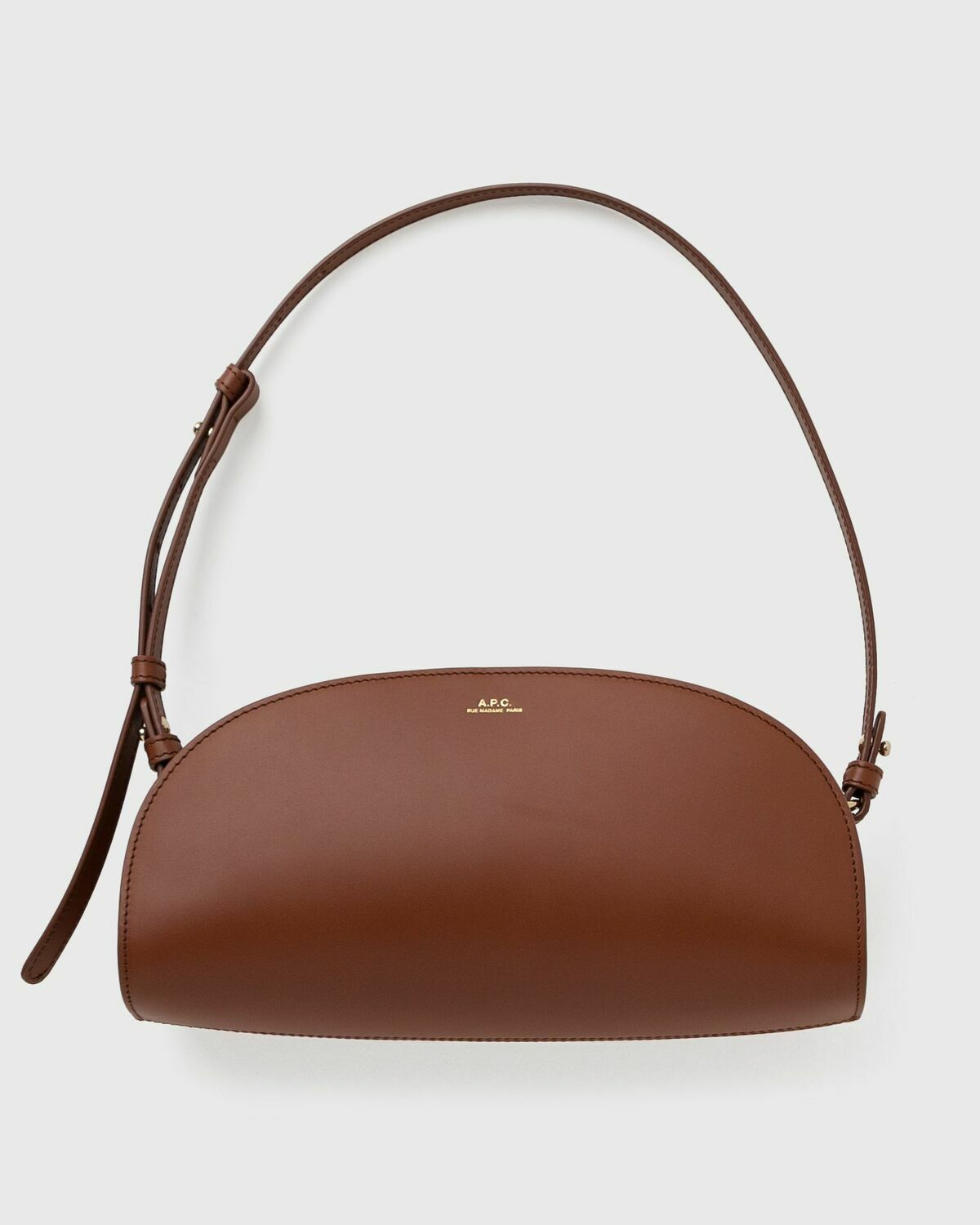A.P.C. DEMI-LUNE SHOULDER HANDBAG Brown Women