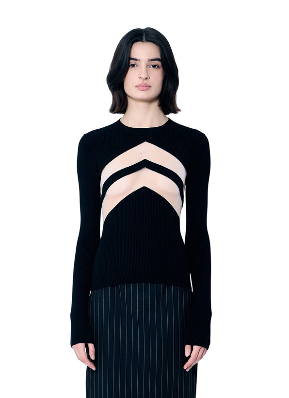 Photo: Jean Paul Gaultier Rib Sweater With Transparent Panels
