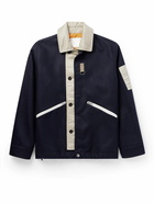 Sacai - Shell-Trimmed Padded Brushed-Wool Overshirt - Blue