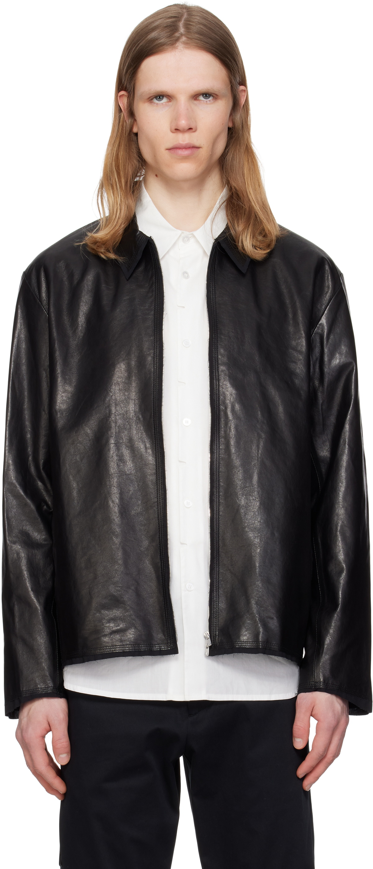 Dunst Black Half Leather Jacket