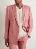 Mr P. - Double-Breasted Linen Suit Jacket - Pink