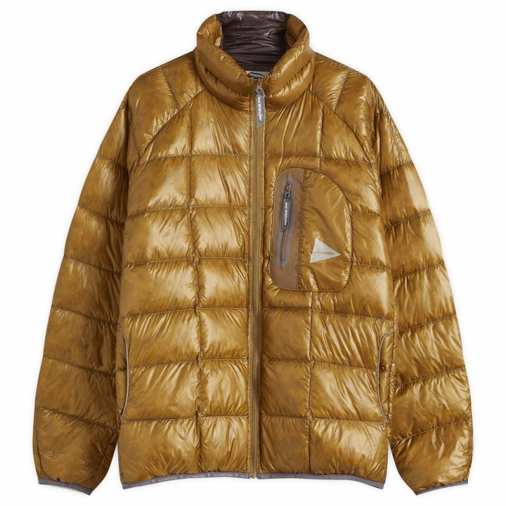 Photo: and wander Diamond Stitch Down Jacket in Camel