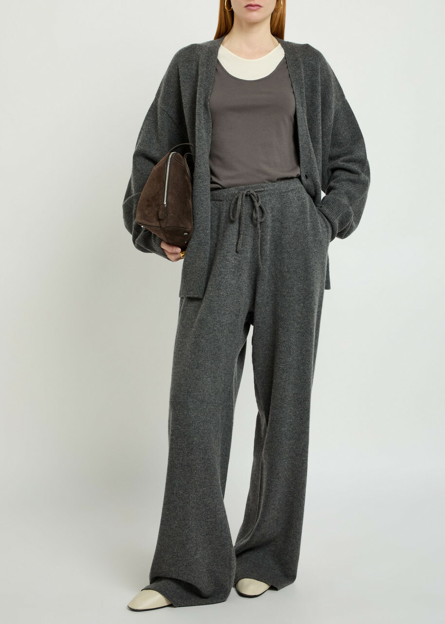 Extreme Cashmere N°462 Slouch Cashmere-blend Trousers - Dark Grey - One Size