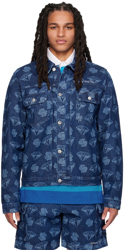 Photo: Billionaire Boys Club Blue Printed Denim Jacket