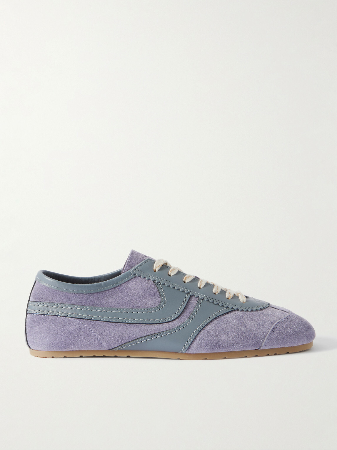 Dries Van Noten - Leather-Trimmed Suede Sneakers - Purple