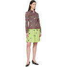 MM6 Maison Margiela Green Belted Midi Skirt