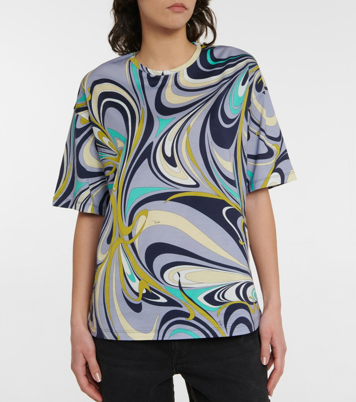 Printed Cotton T Shirt in White - Pucci