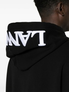Lanvin Black Logo-Embroidered Cotton Hoodie