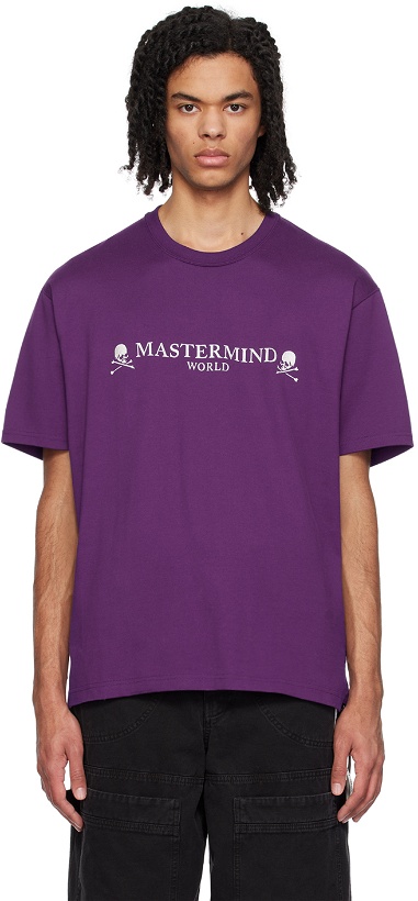 Photo: MASTERMIND WORLD Purple 3D Skull T-Shirt