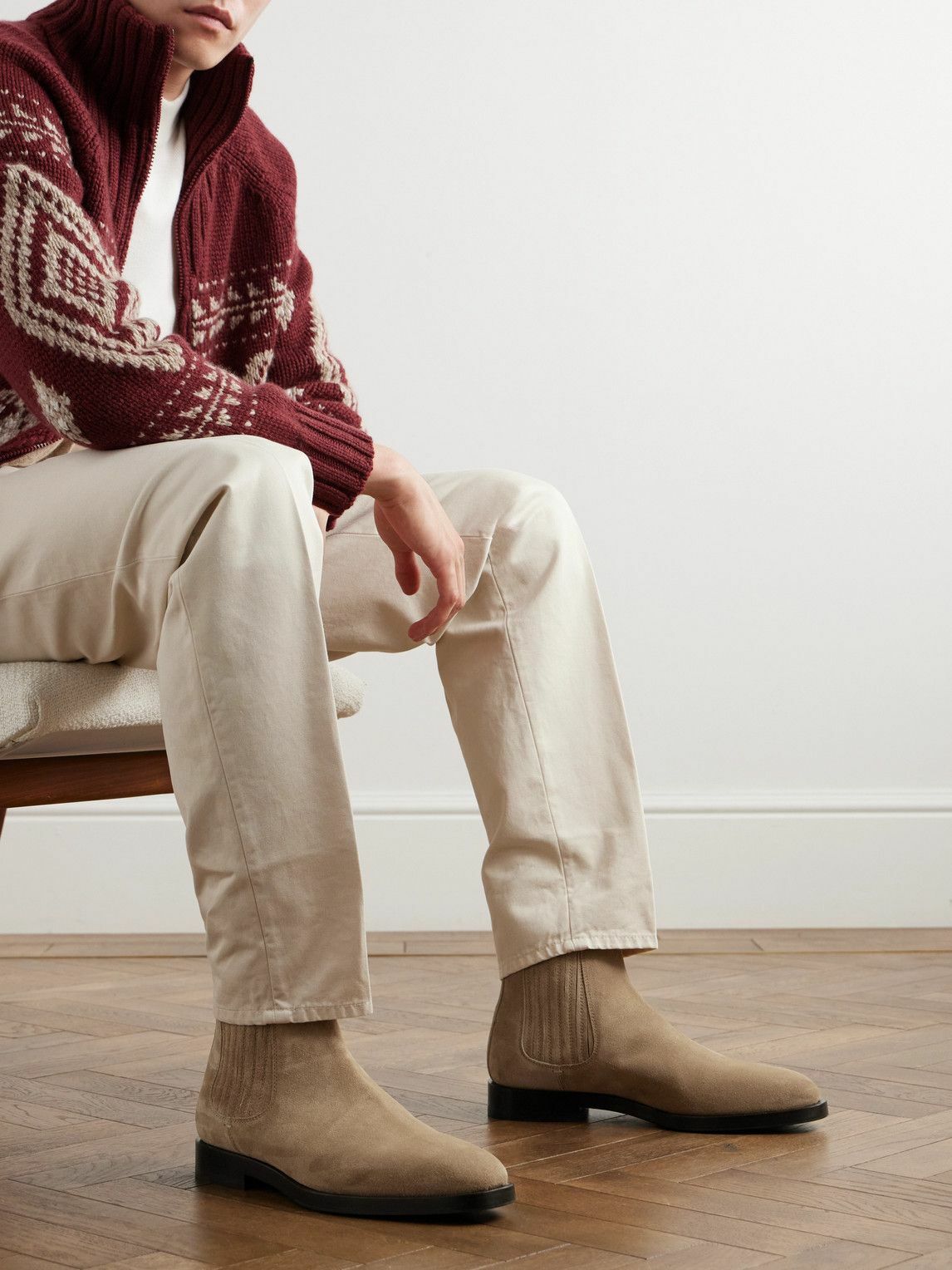 【関税&送料込】Brunello Cucinelli Suede Chelsea Boots With Brunello Cucinelli Suede Chelsea Boots | Sendegaro JP