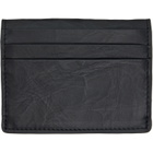 Y-3 Black Crinkled Leather Card Holder