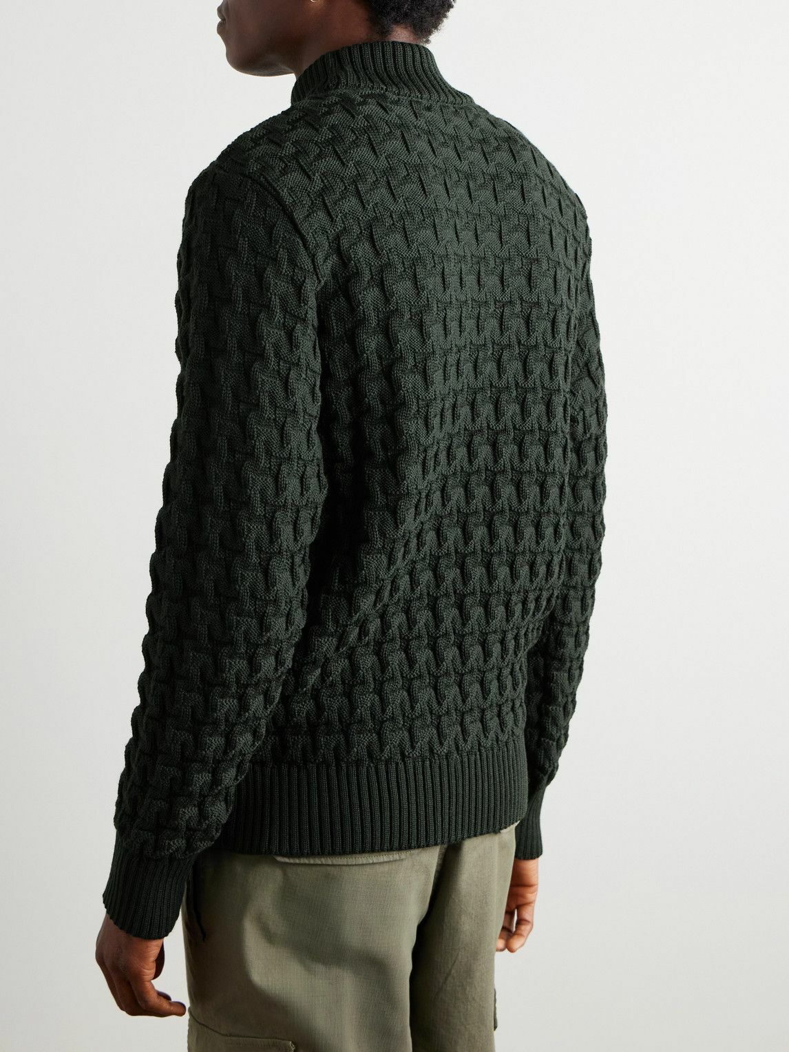 S.N.S. Herning - Stark Slim-Fit Cable-Knit Merino Wool Sweater - Green