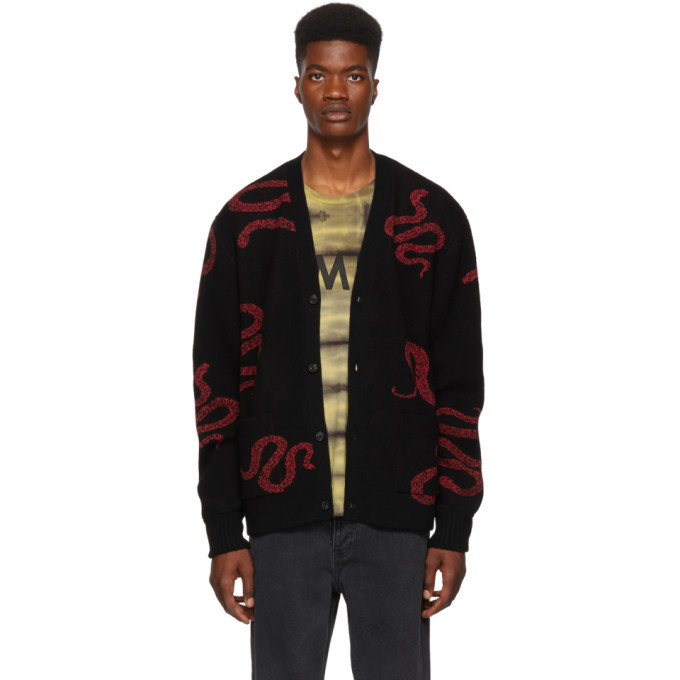 Amiri Black Cashmere Snake Cardigan Amiri