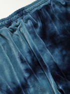 Blue Blue Japan - Kagozome Straight-Leg Tie-Dyed Cotton-Blend Velour Track Pants - Blue