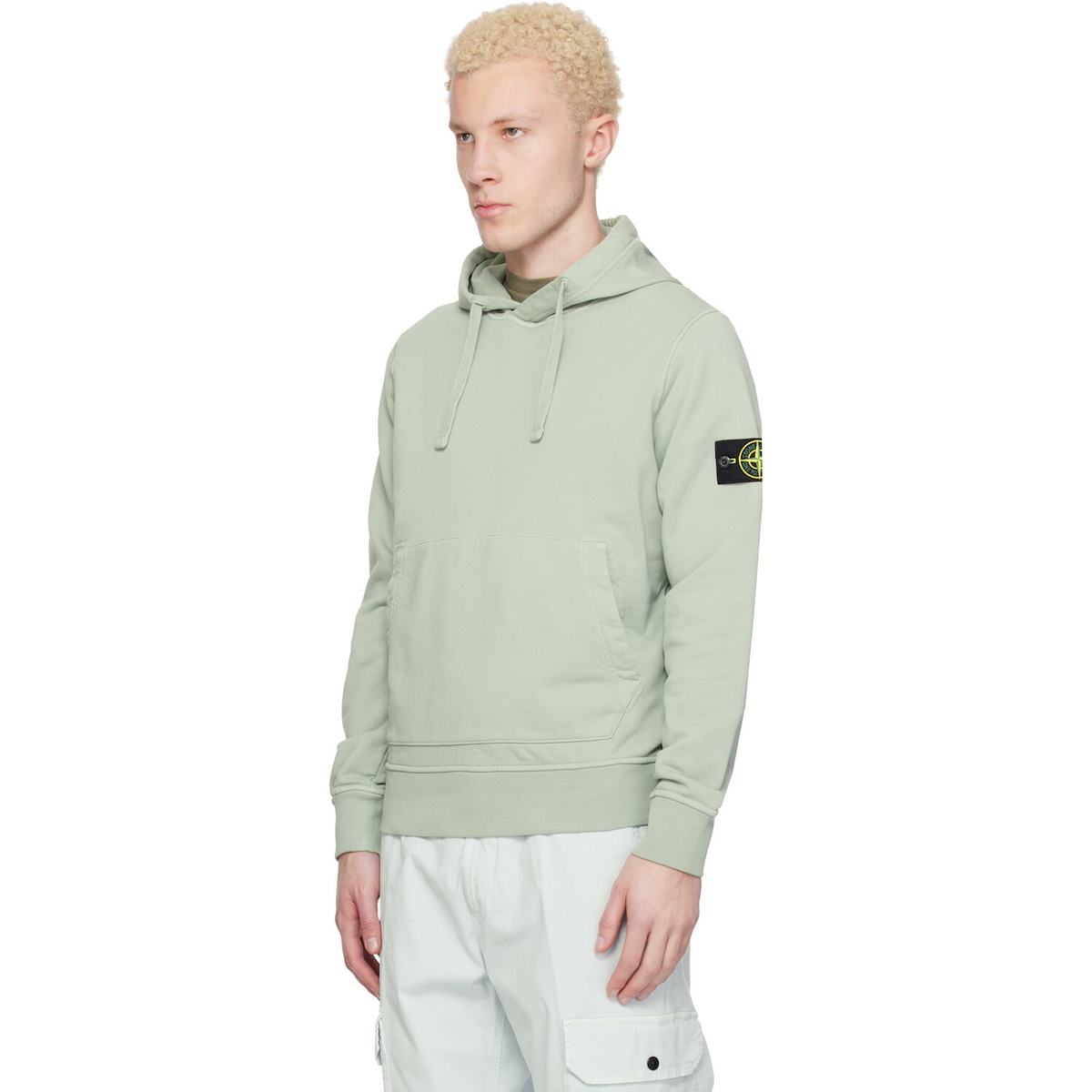 Stone Island Green 6100062 Organic Cotton Fleece Hoodie