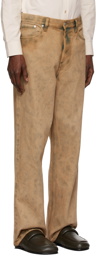 Dries Van Noten Beige Snow Washed Denim Jeans