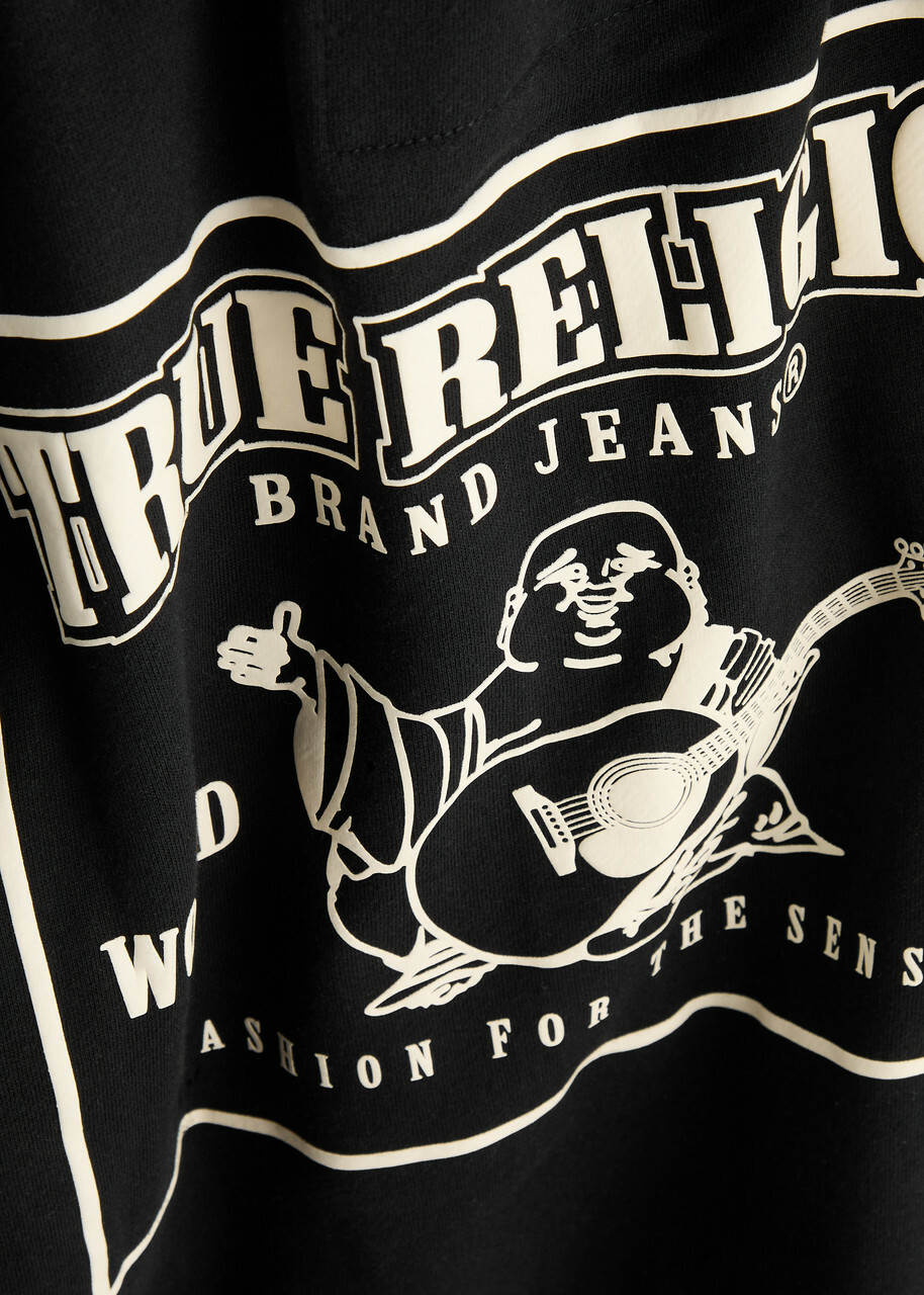 True Religion Big T Hooded Cotton-blend Sweatshirt Black