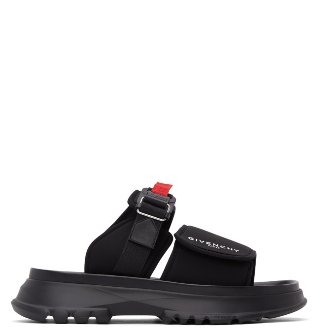 Givenchy Black and Red Neoprene Spectre Sandals Givenchy