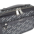 Versace Men's Geometric Print Side Bag in Grey/Black