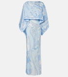 Pucci Orchidee Soleil silk gown and cape set